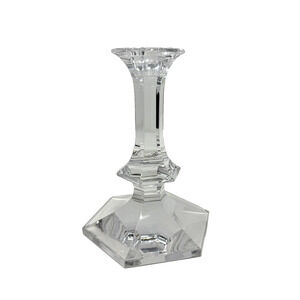 Vintage Crystal Val St. Lambert 6.5” Candle Stick Holder Flaws Please Read